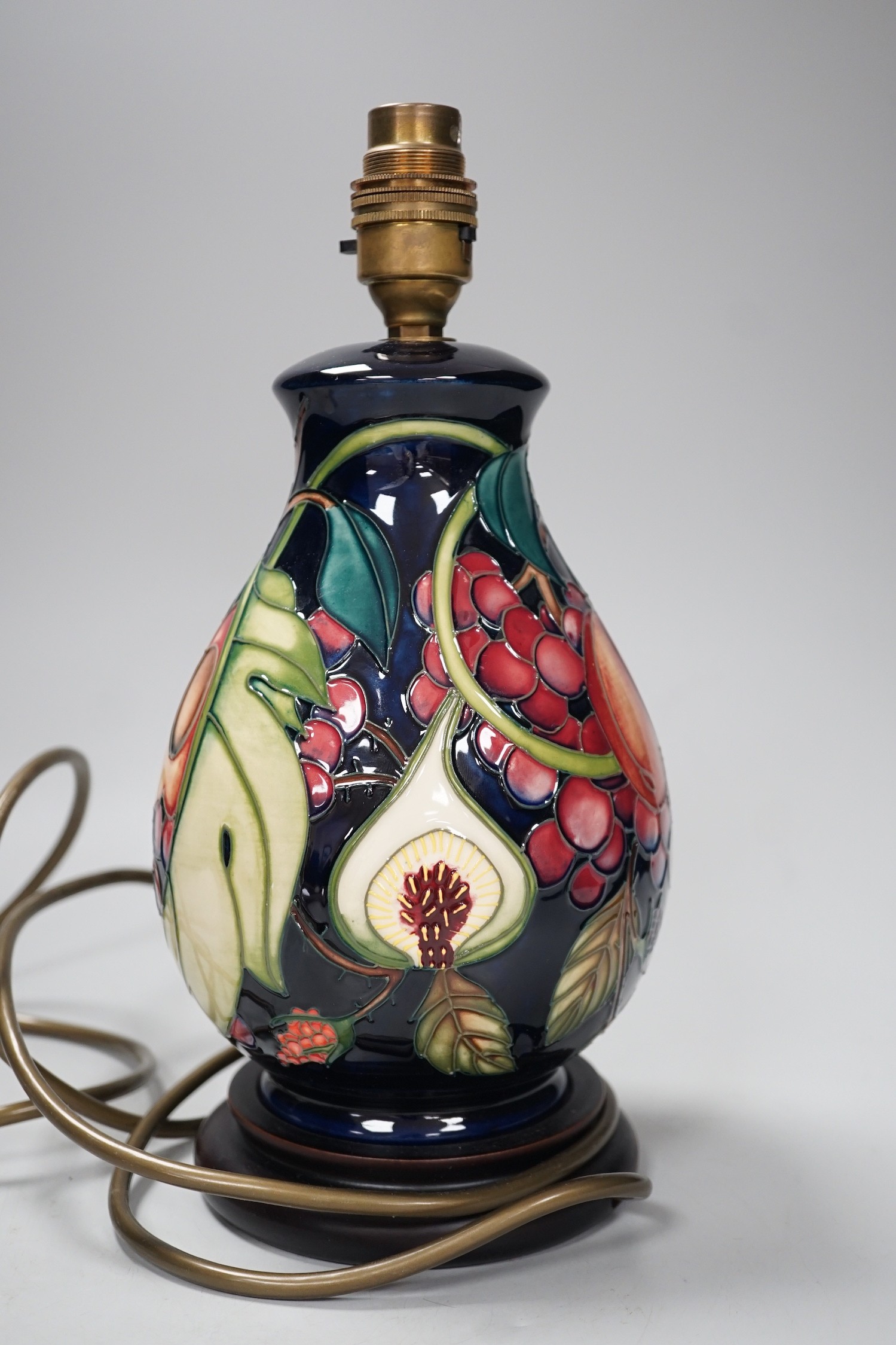 A Moorcroft lamp. 28cm overall